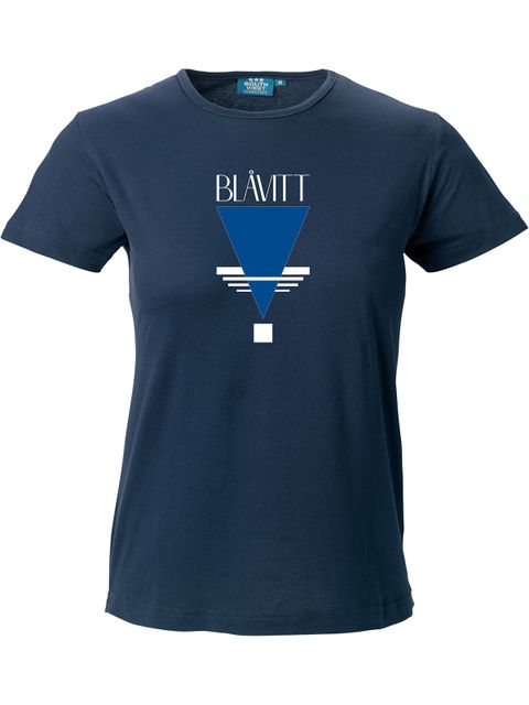 T-shirt Dam, Marinblå - Blåvitt Triangel
